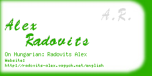 alex radovits business card